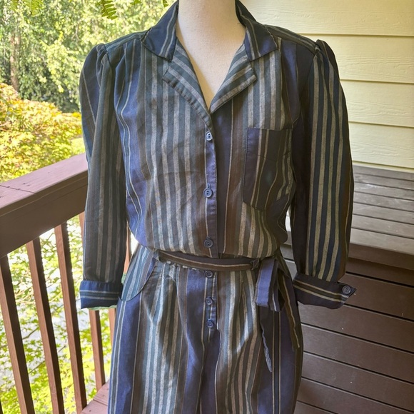 Vintage 70s Striped Cotton Jumpsuit: Sibelle of California Retro Romper | Size S - Picture 9 of 12